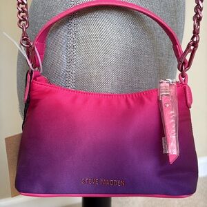 New Steve Madden Pink and Purple Women's sparkle cossbody w/strap or handle Bag
